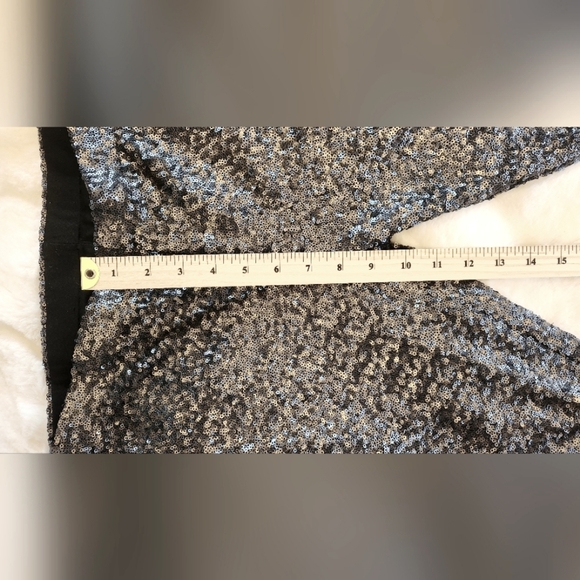 Bardot Silvery Blue Sequin Slim Fit Pant - Size 6 - Picture 7 of 9